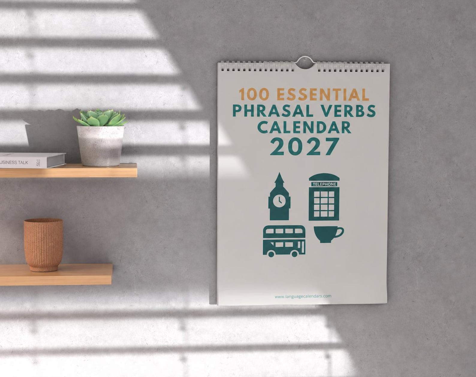 English Advanced Phrasal Verb Calendar 2027 – Language Learning, A3 Wall Calendar