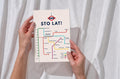 Polish Birthday Card, Metro Sto Lat Map Design, 5x7, Blank Inside