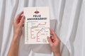 Portuguese Birthday Card, Metro Feliz Aniversário Map Design, 5x7, Blank Inside