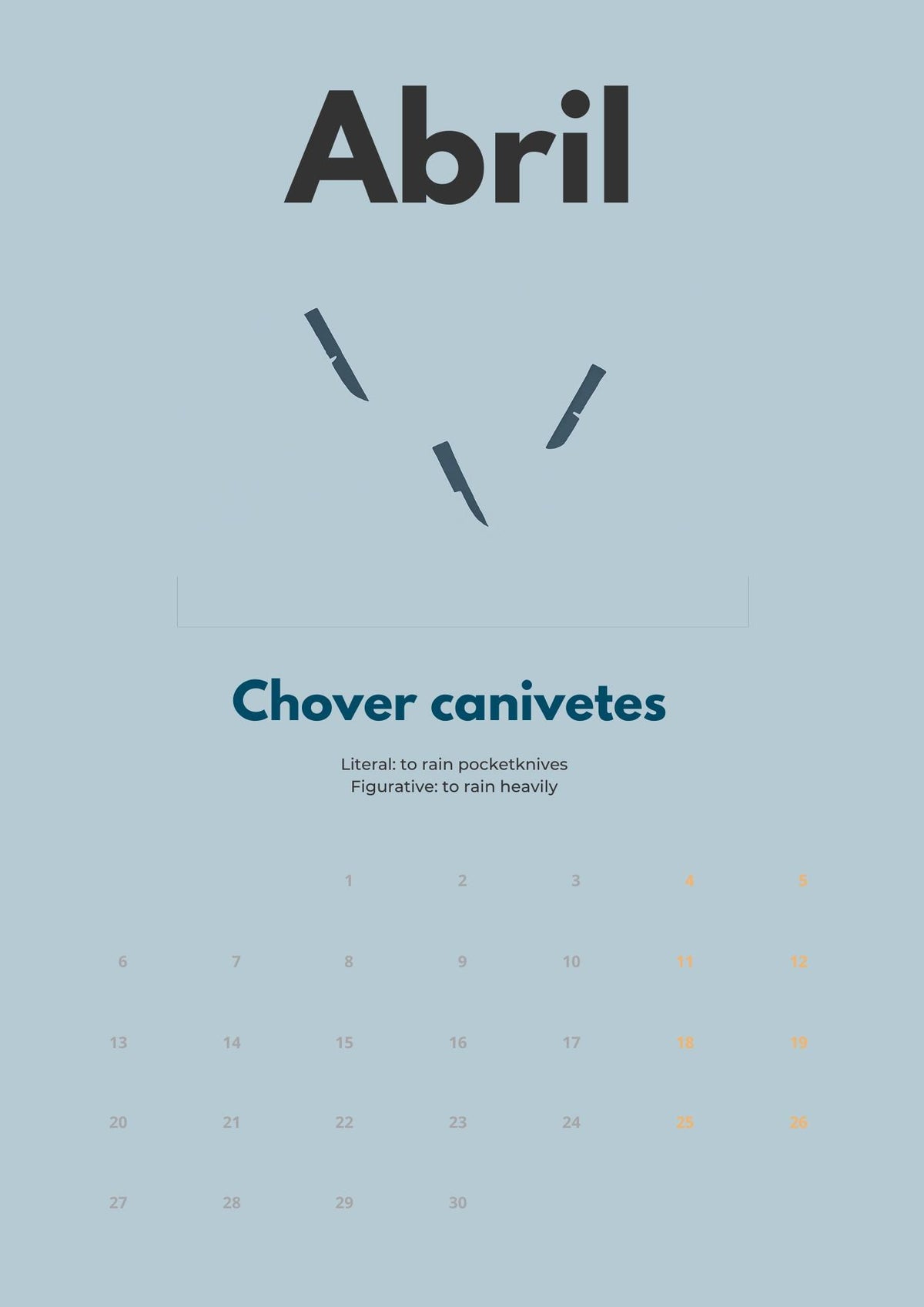 Portuguese Idioms Calendar