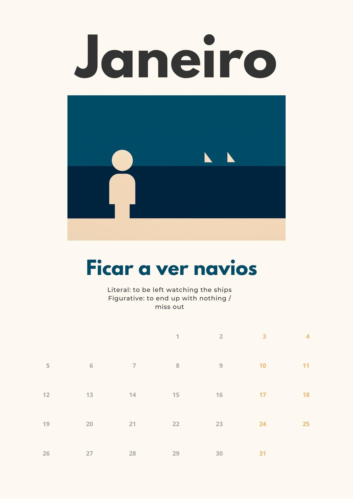 Portuguese Idioms Calendar