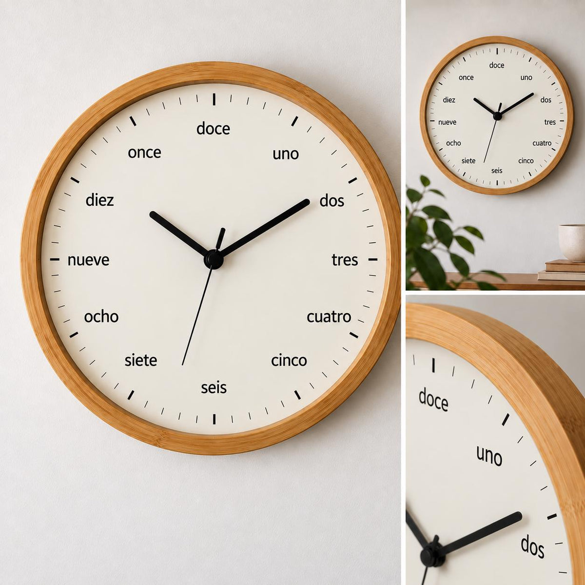 Spanish Numbers Wall Clock