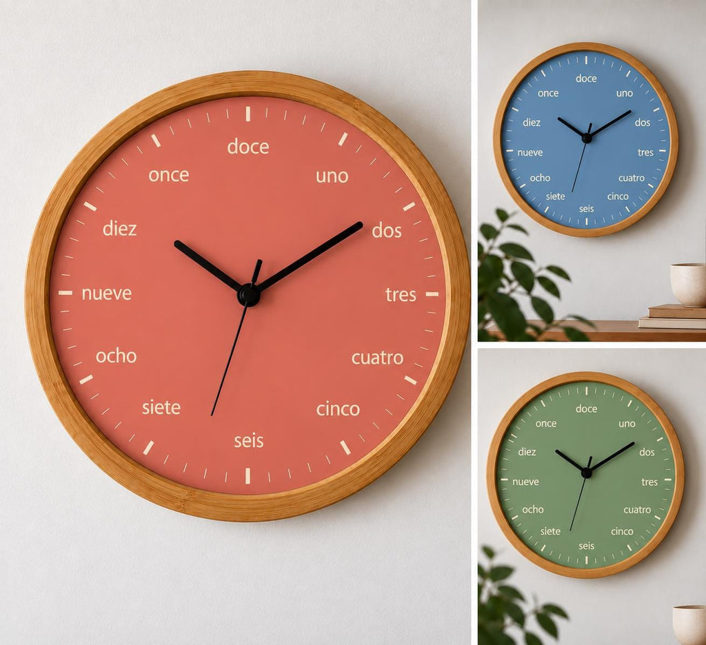 Spanish Numbers Wall Clock