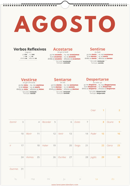 Spanish Verb Calendar 2026